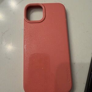 Casely Coral Glitter iPhone 15 plus Case